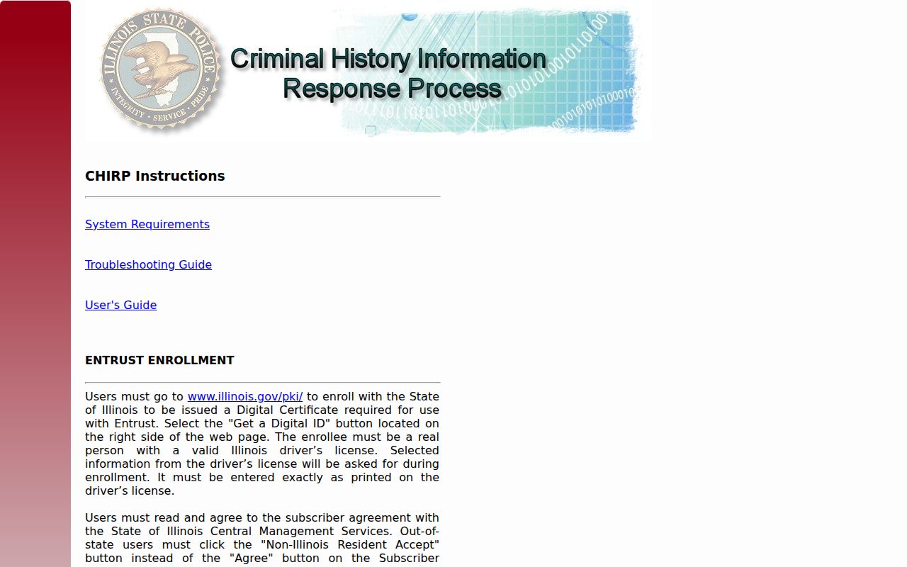Kendall County criminal history access through the Illinois CHIRP portal